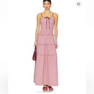 ALOHAS Masami Maxi Red Checkered Dress